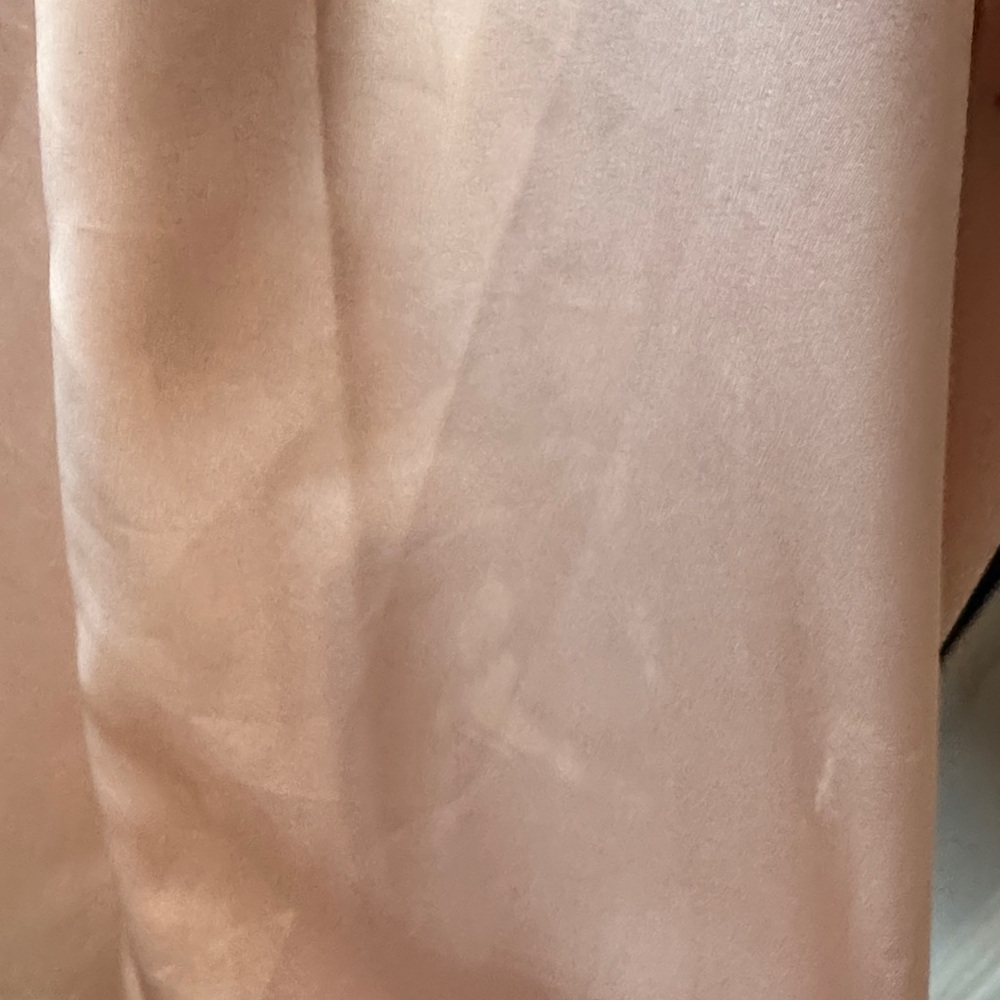 Oscar de la Renta Blush Satin Robe with Black Lace - Picture 9 of 12